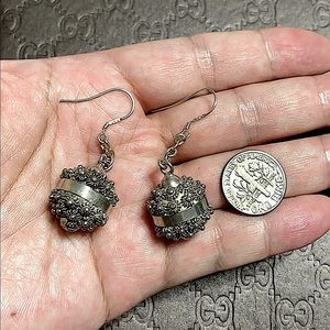 🖤Vtg💕 Unique Silver ball earrings